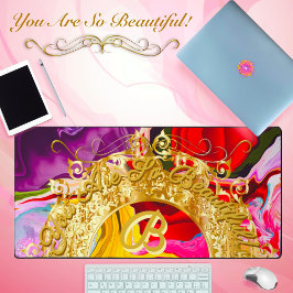 Abstrato de Motivação do Dourado Glam B Monograma