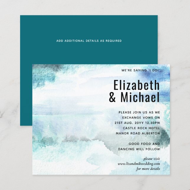 Abstrato de Orçamento Convite de casamento de Teto (Frente/Verso)