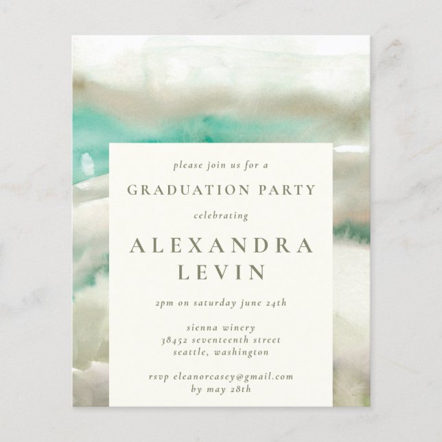 Abstrato de orçamento Festa de formatura de Aquare (Frente)