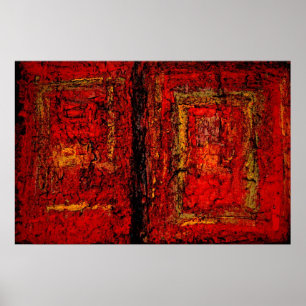 Abstrato de pintura Impressão de pintura vermelho-