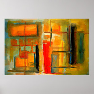 Abstrato de pintura moderna Poster de arte
