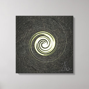 Abstrato de preto e dourado, canvas esticada