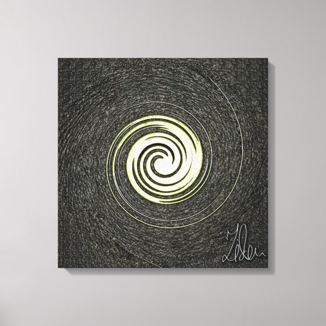 Abstrato de preto e dourado, canvas esticada (Frente)
