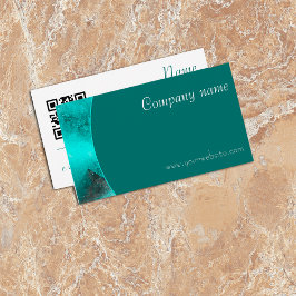 Abstrato de QR detalhado Cartão de visita verde mí