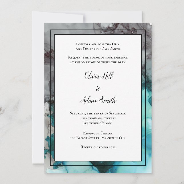 Abstrato de Redação Formal de Convite de Casamento (Verso)