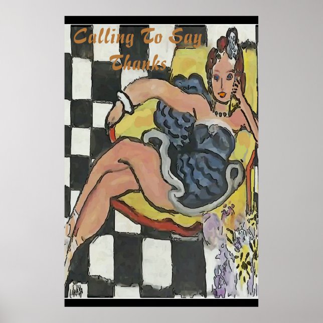 Abstrato de telefone celular da mulher, Poster de  (Frente)