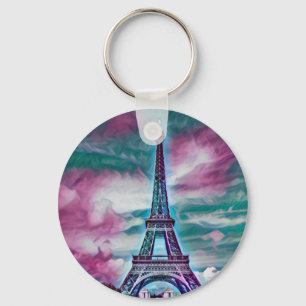 Abstrato Eiffel Tower Chaveiro