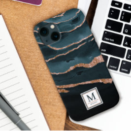 Abstrato Elegante de marinho Azul e Cobre