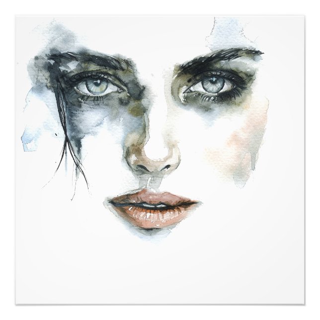 Abstrato Expressionismo Foto Retrato de Mulher (Frente)