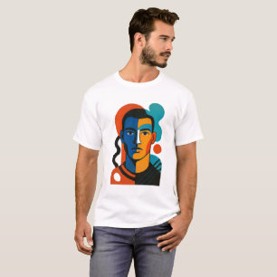 Abstrato Face T-Shirt Teto de Gráfico de Pop Mod
