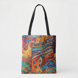 Abstrato face trabalho de arte 1214 - Tote Bag