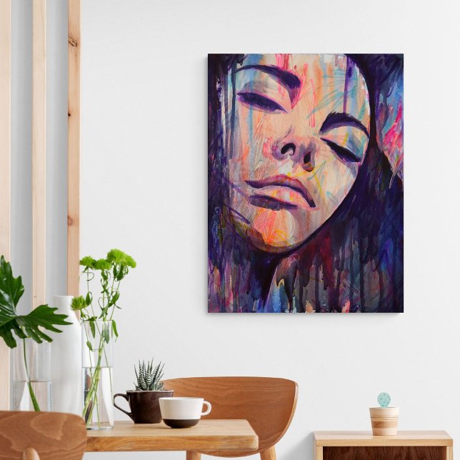 Abstrato feminino roxa feminina Impressão de Arte  (Criador carregado)