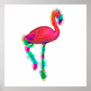 Abstrato Flamingo Step Custom Poster