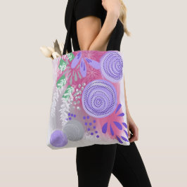 Abstrato Floral Art Grocery Comprando Tote Bag