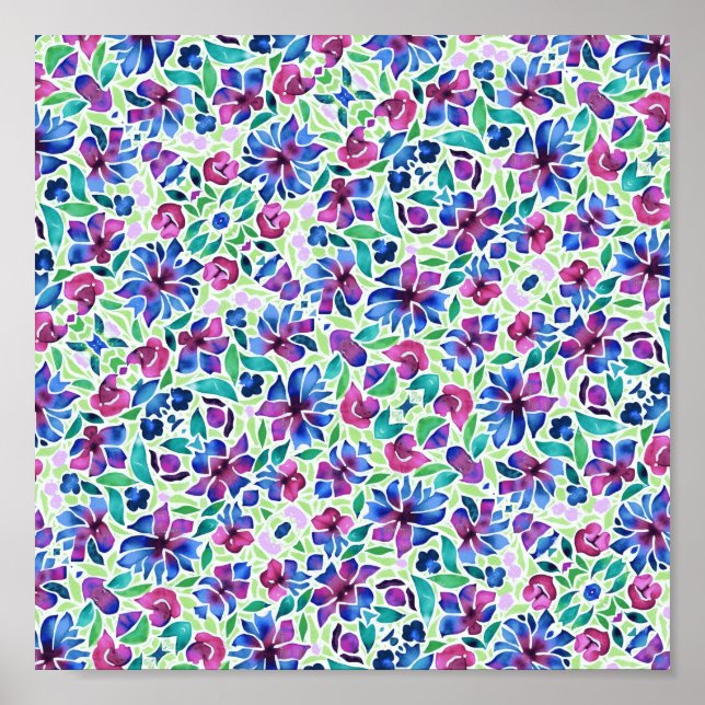 Abstrato Floral Pattern - Poster (Frente)
