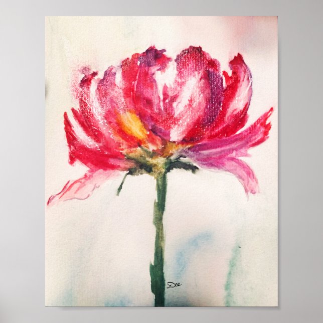 Abstrato Floral Premium Canvas 5x7 Poster Gloss (Frente)