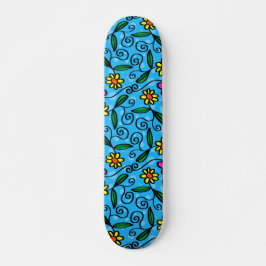 Abstrato Floral Skateboard