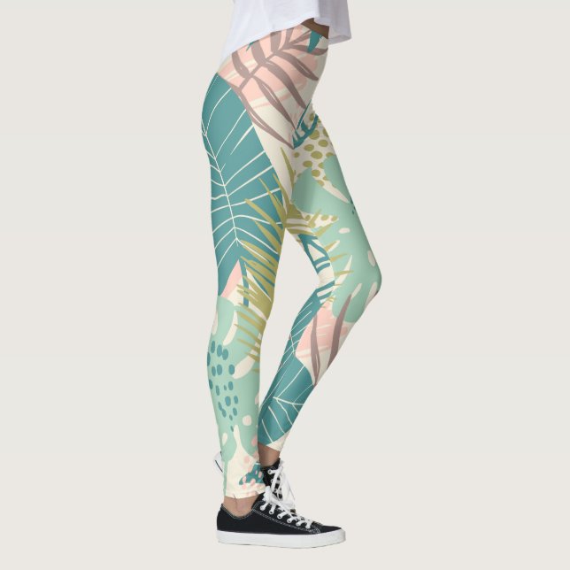 Abstrato Folha Leggings (Direita)