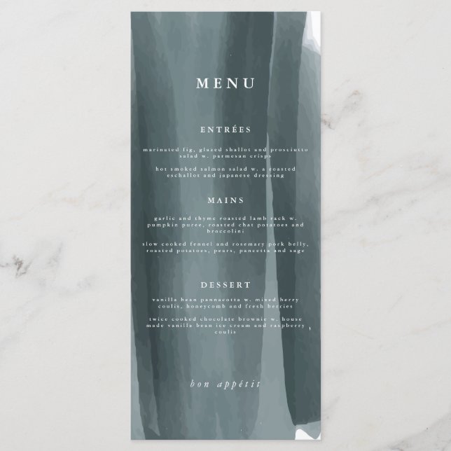 Abstrato Formal Casamento Moderno | Menu (Frente)