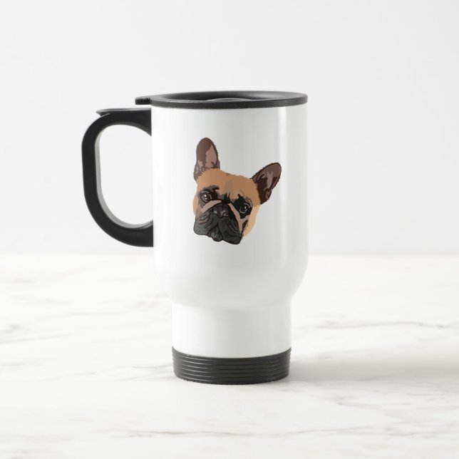 Abstrato French Bulldog Caneca de viagem (Esquerda)