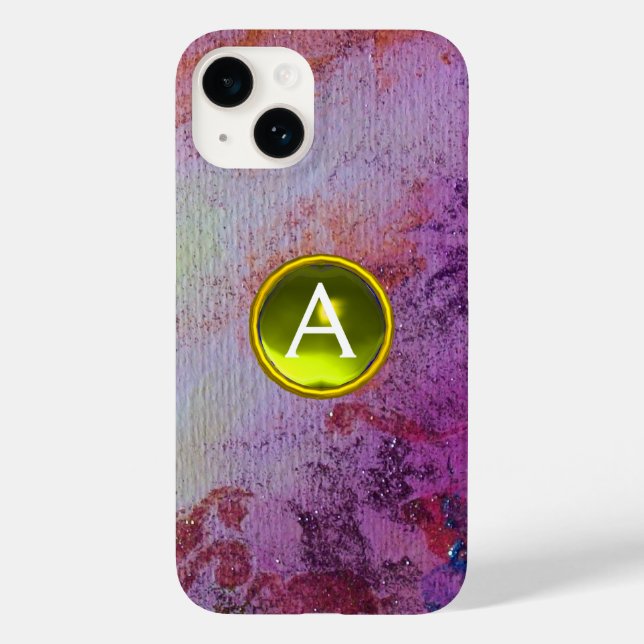 ABSTRATO GEM MONOGRAMA amarelo púrpura (Verso)