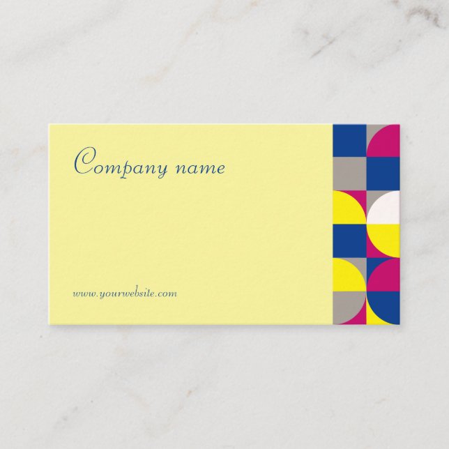 Abstrato geométrico amarela fuchsia QR Cartão de v (Frente)