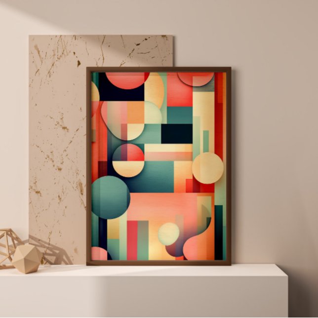 Abstrato Geométrico Bold Boho Impressão Wall Art (Criador carregado)