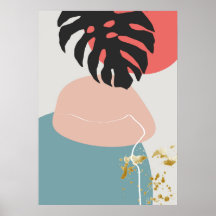 Abstrato Geométrico Botanical Wall Art Poster