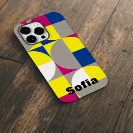 Abstrato geométrico fuchsia lemon yellow blue