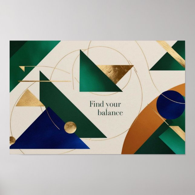 Abstrato Geométrico Modern poster minimalista (Frente)