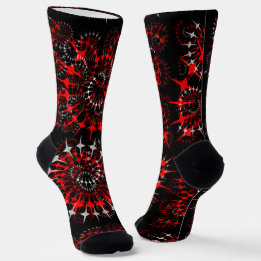 Abstrato Geométrico preto, Vermelho e Branco