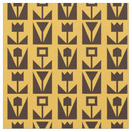 Abstrato Geométrico Tecido de Padrão Floral Amarel