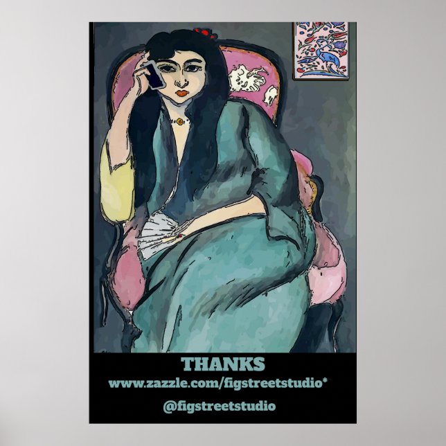 Abstrato Girl on Cell Phone Poster (Frente)