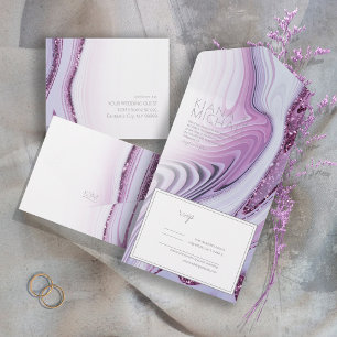 Abstrato Glitter Strata Wedding Lilac/Whte ID903
