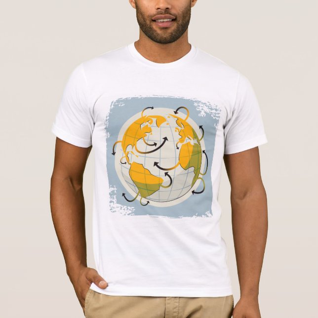 Abstrato Globe Mens T-Shirt (Frente)