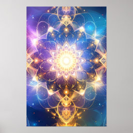 Abstrato Glos Lotus Mandala Poster