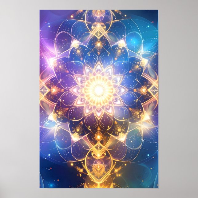 Abstrato Glos Lotus Mandala Poster (Frente)