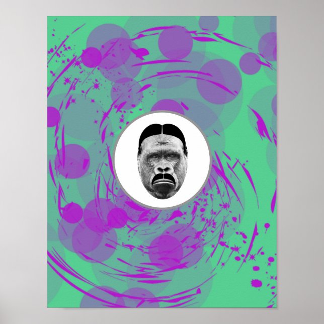 Abstrato Gorilla Poster (Frente)