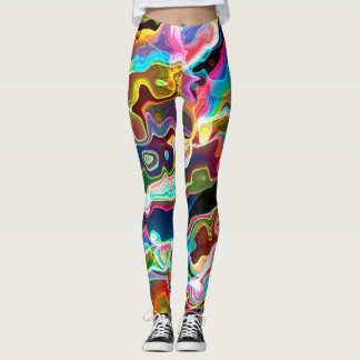 Abstrato Groovy Colorful 1 Leggings Capri