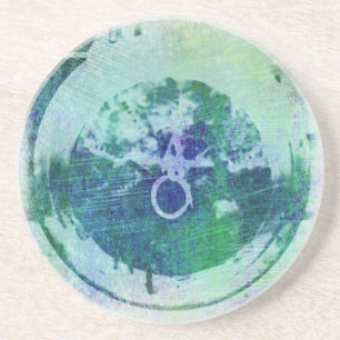 Abstrato Grunge Ring n Star Sandstone Porta copos