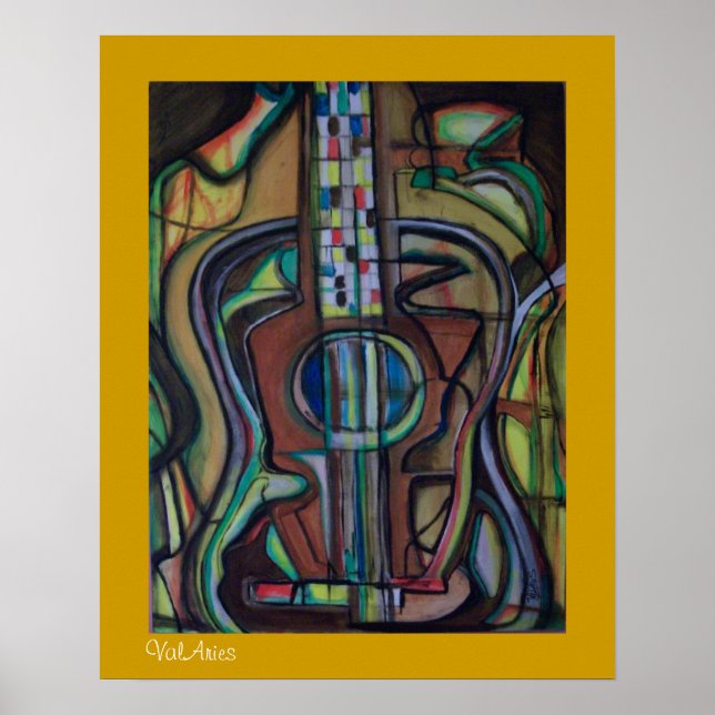 Abstrato Guitar Poster por ValAries (Frente)