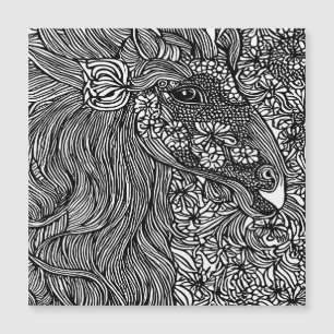 Abstrato Horse face Flores Tinta Original
