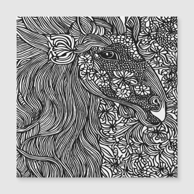 Abstrato Horse face Flores Tinta Original (Frente)