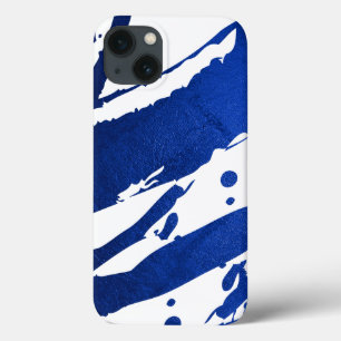 Abstrato Indigo Blue Brushstrokes