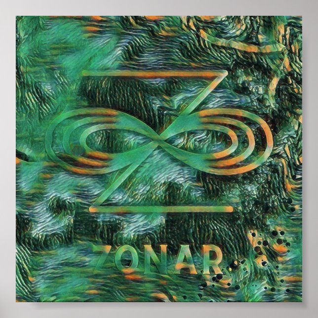 Abstrato Karuna Reiki - Símbolo Zonar Verde Poster (Frente)