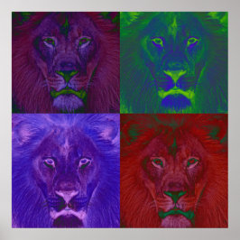 Abstrato Lions Poster