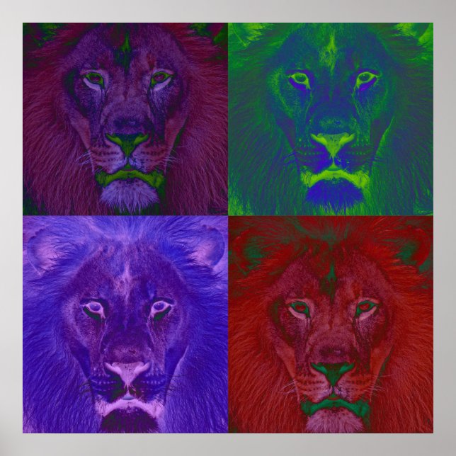Abstrato Lions Poster (Frente)