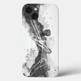 Abstrato masculino preto e branco expressivo