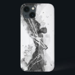 Abstrato masculino preto e branco expressivo<br><div class="desc">Essa capa de telefone branca e preta expressiva é personalizável com seu nome. A arte feita à mão abstrato é mínima e masculina. Com o nome ajustável é um presente de excelente. A expressiva coleção de preto e branco é masculina, limpa e minimalista. Fazer perfeito para um jovem.</div>