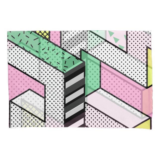 Abstrato Memphis: formas geométricas de 80s. (Frente)